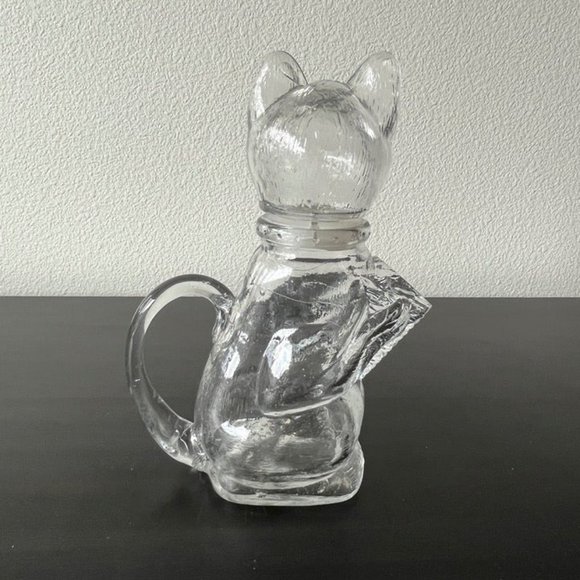 Vintage WMF Clear Pressed Glass Cat Shaped Pitcher Creamer - Picture 5 of 10